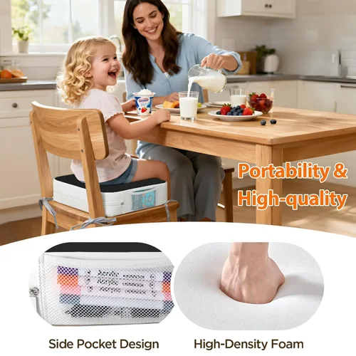 Miniatura 3 de Asiento elevador para silla de cocina, asientos elevadores de 3.8 pulgadas para mesa de comedor con lazos, asiento elevador de comedor