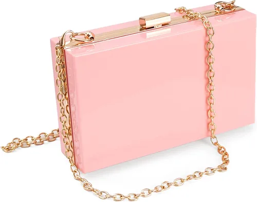 Miniatura 14 de WJCD - Bolso de mano de acrílico transparente para mujer, bolso de hombro con correa de cadena de dorada desmontable Premium Acrylic, Stadium