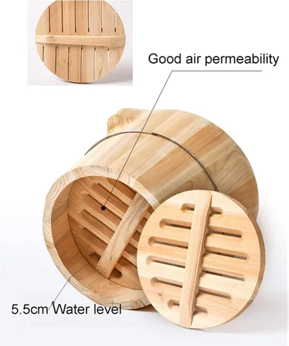 Miniatura 5 de Vaporizador de madera hecho a mano, vaporizador de arroz para sushi, cubo de mezcla de barril de madera con tapa, vaporizador chino, adecuado
