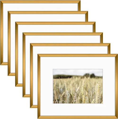 Miniatura 67 de Golden State Art, juego de marcos para pared de galería de 6 - Marcos de aluminio negro de 5x7 con alfombrilla para fotos de 4x6 - Marco de metal