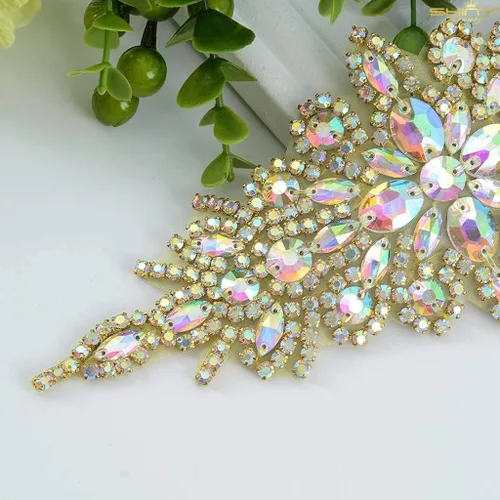 Miniatura 7 de ShiDianYi Vestido nupcial de la boda de la correa de la faja apliques con el cinturón de piedra AB decoración de la cintura del rhinestone nupcial