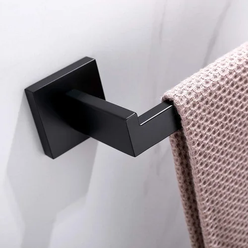 Miniatura 6 de TASTOS Soporte de toalla de mano premium de acero inoxidable, anillo de toalla de mano cuadrado de alta resistencia montado en la pared, barra