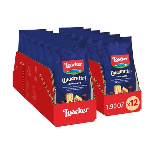 Miniatura 34 de Loacker Quadratini - Paquete grande de galletas de oblea variadas con sabor a frutas - Mezcla de limón, vainilla y yogur de frambuesa - Galletas