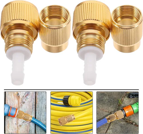 Miniatura 8 de Yardwe Conector de manguera de agua de junta rápida chapada en aleación de aluminio de 2.37 x 1.14 pulgadas, accesorios de conexión rápida