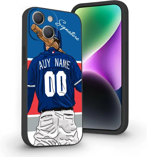 Miniatura 31 de Estuche de Béisbol Personalizado con Nombre y Número de Liquid Silicone para iPhone 17 Air 16 15 Pro Max 14 13 Mini 12 11 Xs Xr SE3 8 7 6 Plus