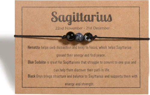 VLINRAS Zodiac Bracelets for Women Men, 6mm Natural Stone Horoscope Bracelets Healing Gemstone Crystals Zodiac Gifts