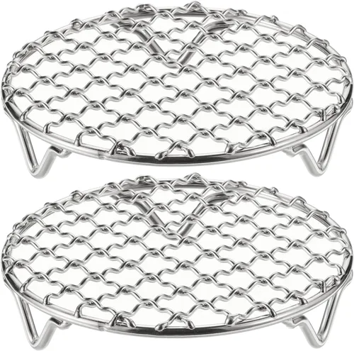 Miniatura 23 de HARFINGTON Rejilla Redonda de Cocina de 6.5 Pulgadas de Acero Inoxidable 201 con Alambre Cruzado para Barbacoa, Parrilla, Cocina, Horneado, Ahumado