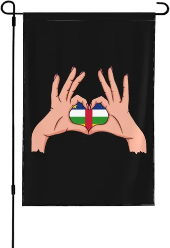 Holding Love In Your Hands Flag Of The Central African Republic Garden Flag 28"x40" Inch Double Sided Garden Flags Home Lawn Outdoor Decor Flags