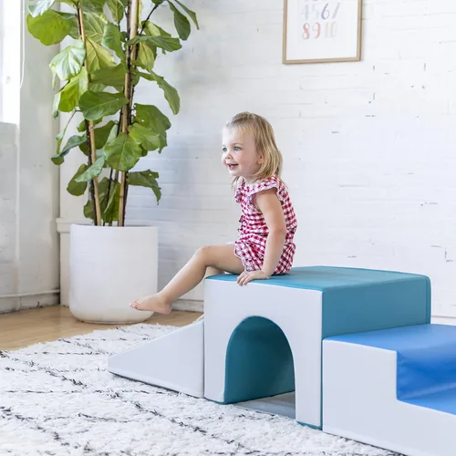 Miniatura 10 de ECR4Kids SoftZone Escalador de túnel individual, conjunto de juego para niños pequeños, contemporáneo, 3 piezas