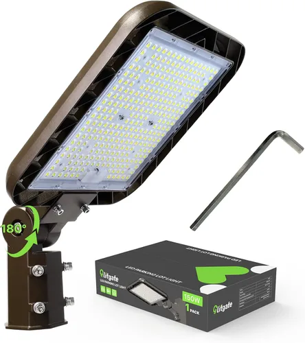 Miniatura 10 de Glitgate Luz LED de estacionamiento de 300 W, 45000 lm, 5000 K, ajustable, deslizante, montaje en luces de calle con fotocélula del atardecer al