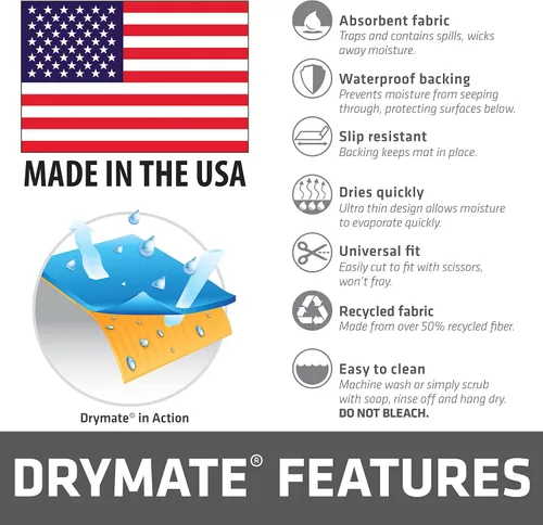 Miniatura 7 de Drymate Tapete XL de alta calidad para debajo del fregadero, tapetes impermeables de protección para gabinetes de cocina y baño, forros absorbentes