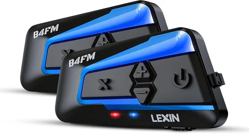 LEXIN B4FM - Auriculares Bluetooth para motocicleta, intercomunicador Bluetooth para 10 conductores, sistemas de comunicación universales IP67 con