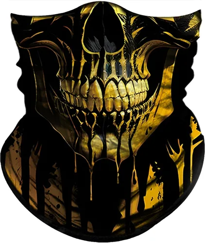Miniatura 15 de Obacle Bandana máscara facial cuello polaina tubo máscara hombres mujeres para protección solar contra el polvo Bandera de calavera blanca y negra