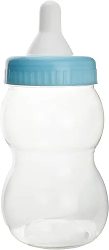 Miniatura 2 de FIREFLY IMPORTS Jumbo Milk Baby Bottle Coin Bank Contenedor de plástico Baby Shower Game Favor, 13 pulgadas, azul bebé claro Azul claro