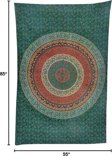 Miniatura 3 de Tapiz hippy Marubhumi, estilo bohemio Mandala, decoración india para el dormitorio, tapiz psicodélico, tapiz para colgar en la pared, tapiz