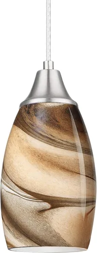 Miniatura 14 de karyfine Mini lámparas colgantes de vidrio artístico para isla de cocina, hechas a mano en color teja con vidrio dorado, iluminación colgante