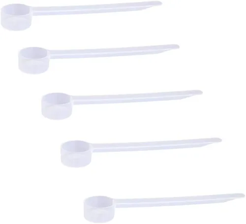 Miniatura 85 de Conjunto de 5 cucharas medidoras de plástico, 6 cucharadas (90 cc 3/8 taza 3 oz. 90 mL) con mango largo para polvos, gránulos, café, comida
