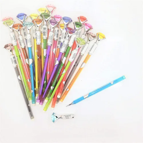 Miniatura 6 de Bolígrafos de gel de tinta multicolor con forma de diamante de 7 pulgadas (paquete de 24) para escribir, dibujar, notas, diario diario, diario