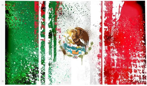 Miniatura 19 de Banderas de México 3x5 pies, bandera mexicana divertida para el hogar, patio, casa, jardín, banderas para fiestas navideñas, decoraciones interiores