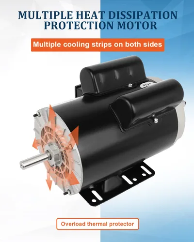 Miniatura 5 de Motor eléctrico de 5HP 3450 RPM, compresor de aire monofásico,5/8 "Diámetro del eje laminado de acero Shell 60 HZ,208V-230V