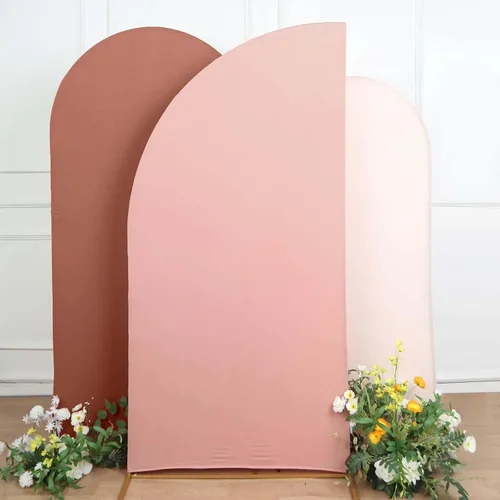 Miniatura 151 de Efavormart - Juego de 4 fundas de elastano beige para arco de media luna, fundas de telón de fondo Chiara de 2.5 pies a 7 pies para escenarios
