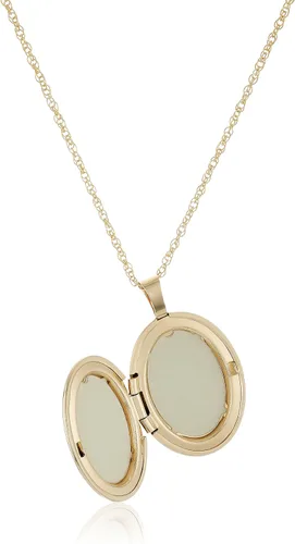 Miniatura 2 de Tienda Collection Medallón ovalado relleno de oro amarillo de 14 quilates con acento de diamante, 20 pulgadas