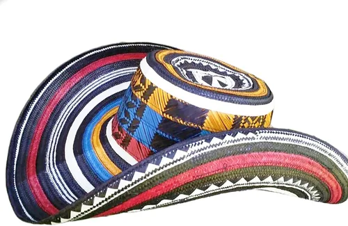 Miniatura 9 de Sombrero colombiano Sombrero Sinuano Arrow Cane Caña Flecha Vueltiao Hecho por Auténticos Indígenas Colombianos