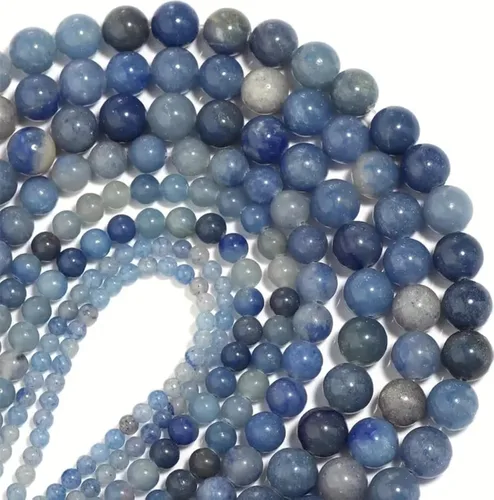 Miniatura 14 de Zenkeeper 108 cuentas de aventurina azul para hacer joyas de 0.315 pulgadas (0.315 in), piedras preciosas de aventurina azul sueltas