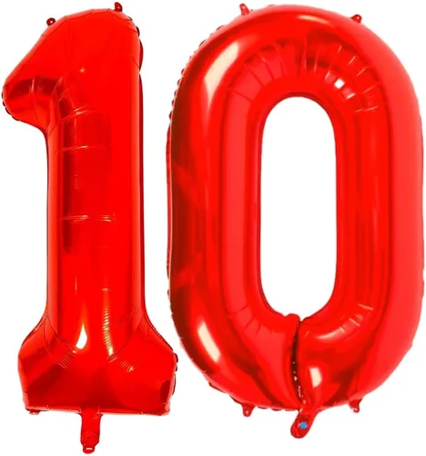 Miniatura 6 de DIWULI Globos de números rojos de 40 pulgadas, globo grande del número 6, globos rojos grandes, decoraciones de fiesta de cumpleaños de helio