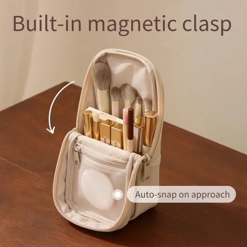 Miniatura 3 de YLYZ Bolsa de brochas de maquillaje impermeable de pie para brochas de maquillaje, organizador de brochas de maquillaje de viaje, bolsa