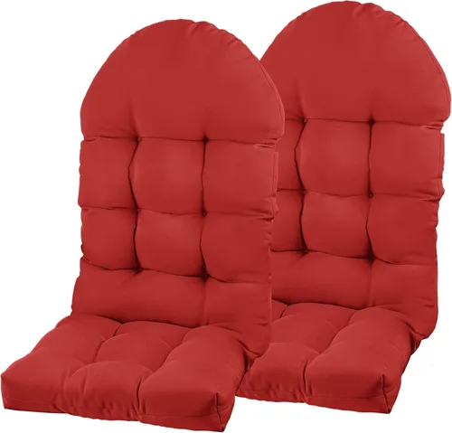 Miniatura 18 de Cojín para silla Adirondack, cojín para silla mecedora 44x19.4x4 pulgadas, cojines de respaldo alto para patio de arriba y abajo con lazos