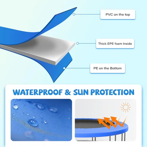 Miniatura 4 de Kangaroo Hoppers Universal 12/14/15FT Trampoline Repalcement Safety Pad?Waterproof Surround Spring Foam Cover for Round Frame