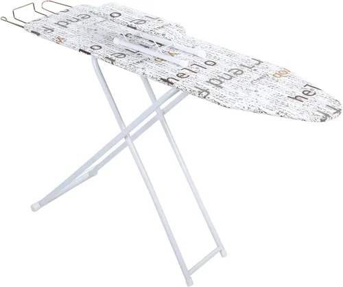 Tabla de planchar plegable de 43 x 13 pulgadas, tabla de planchar de altura ajustable con cubierta resistente al calor y soporte de plancha, tabla