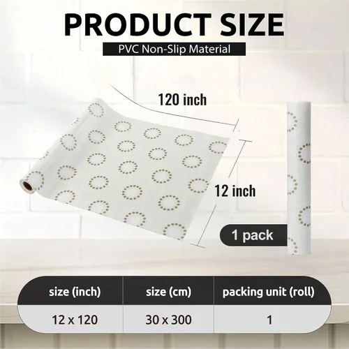 Miniatura 4 de FIFTY FEET Revestimiento de estante de 12 x 120 pulgadas para armarios de cocina, revestimiento de cajón de PVC para cómoda antideslizante