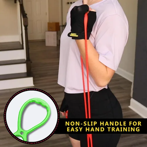 Miniatura 3 de Walk At Home Guantes de entrenamiento negros Happy Walking Fitness para hombres y mujeres con 7 anillos ajustables bandas de resistencia bandas