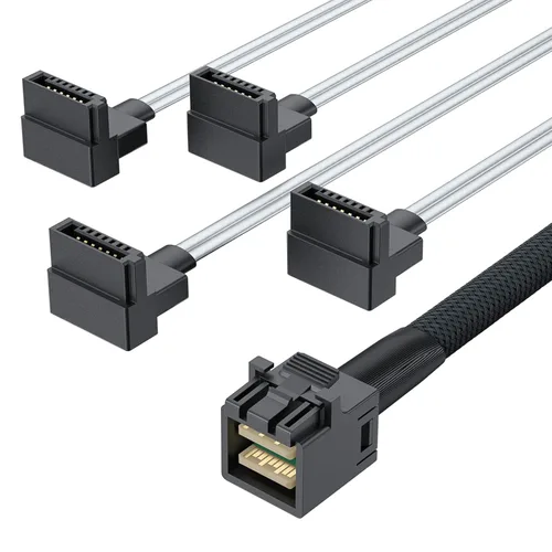 Miniatura 7 de ipolex Mini SAS SFF-8087 a 4xSATA Cable de conexión frontal interno, compatible con controladores RAID, HBA, servidores y sistemas