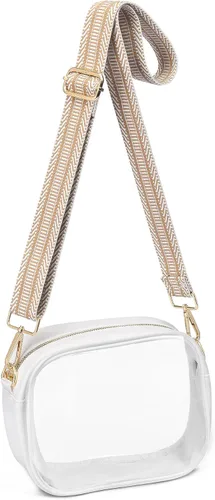 Miniatura 8 de BS-VOG Bolsa transparente para eventos de estadio, bolso transparente para mujer, bolso cruzado de estadio, bolsa transparente para conciertos