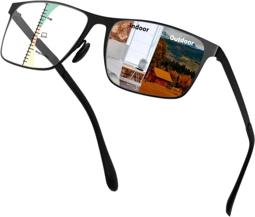 Miniatura 7 de Gafas de Lectura Progresivas Multifocales Anti Luz Azul Fotocromáticas/Bifocales para Hombre con Protección UV