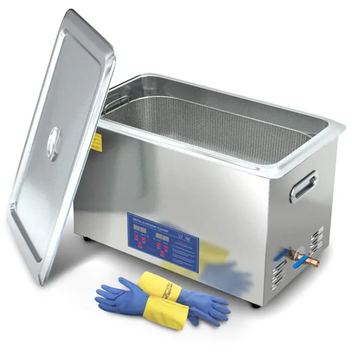 Miniatura 12 de Limpiador ultrasónico de piezas de 200 W calentado 2L (capacidad líquida de 1.5L) para carburadores pequeños, inyectores, pistolas, balas de latón