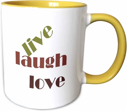 Miniatura 11 de 3dRose Live Laugh Love - Taza de dos tonos, 11 onzas, color negro
