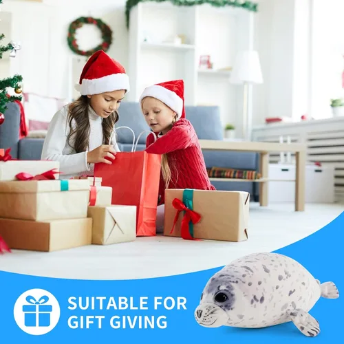 Miniatura 5 de Sew Butiful Juguete de Peluche de Foca, Lindos peluches, Almohada de Peluche de Foca de 20", Regalo para Niñas y Niños para Cumpleaños y Navidad