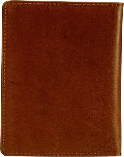 Miniatura 2 de Finlaer - Cartera de viaje de cuero para pasaporte, Castaño rojizo, Minimalista