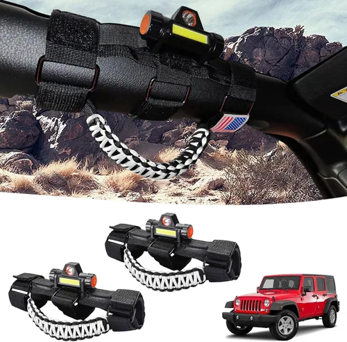 Miniatura 9 de GAIZON Paquete de 4 asas de agarre para Jeep Wrangler, accesorios Sahara Freedom Rubicon CJ YJ TJ JL JK LJ JLU JKU, Gladiator JT 1955-2023, Negro
