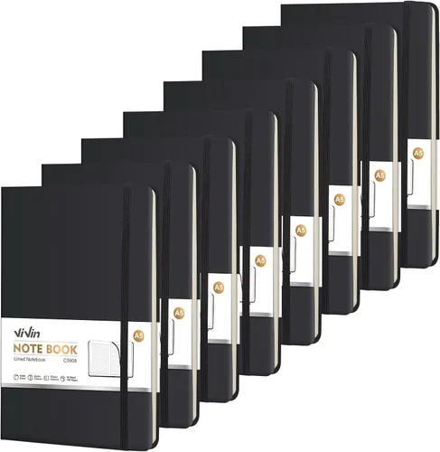 Miniatura 19 de ViVin Cuadernos rayados para trabajo, 192 páginas, tamaño mediano de 5.5 x 8.3 pulgadas, con rayas universitarias, cuadernos A5 de tapa dura