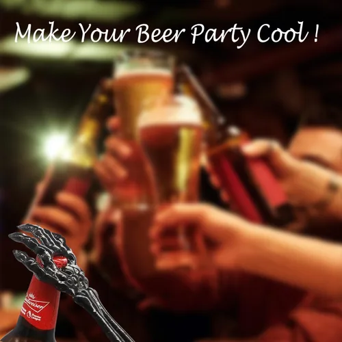 Miniatura 5 de Paquete de 2 abridores de botellas de mano de esqueleto, abridor de botellas de hierro fundido para cerveza, bebidas, refrescos