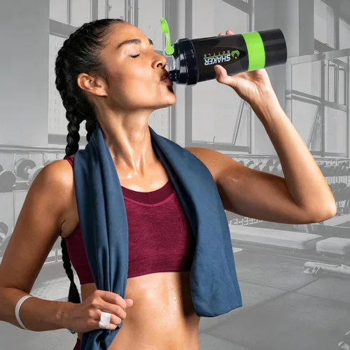 Miniatura 6 de XTK Shaker Bottle - Botellas mezcladoras de proteínas de 16 onzas con bola mezcladora, botella de agua deportiva portátil a prueba de fugas, taza