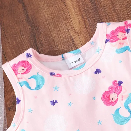 Miniatura 4 de Popshion Vestidos sin mangas para niñas pequeñas, vestido con lazo en la espalda, ropa de verano para niña, vestido de fiesta de cumpleaños
