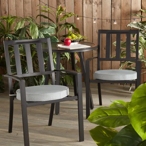 Miniatura 2 de Cojín de asiento reversible redondo de 18 pulgadas para exteriores, cemento