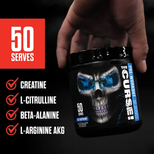 Miniatura 6 de JNX SPORTS The Curse! Fruit Punch - Polvo de preentrenamiento con creatina, preentrenamiento de energía extrema para hombres y mujeres, 50