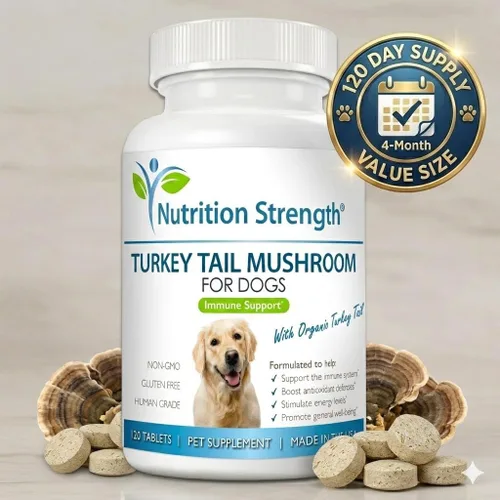 Miniatura 7 de Hongo orgánico de cola de pavo para perros, 500 mg de apoyo inmunológico de alta potencia, promueve la salud celular, la actividad antioxidante
